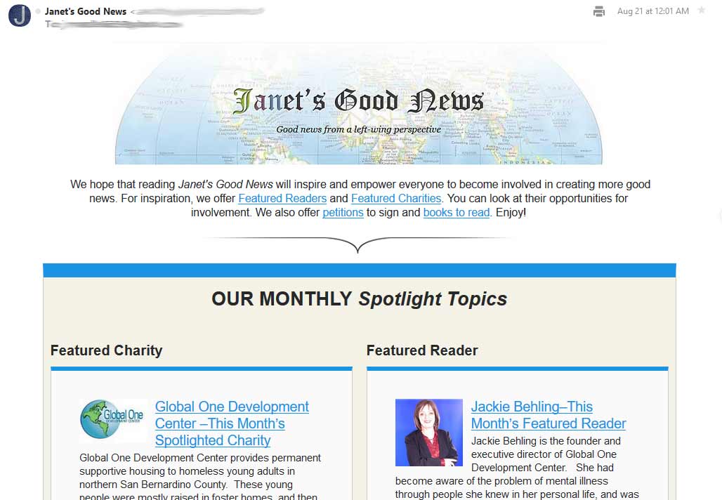 Janet's Good News Janet's Good News
