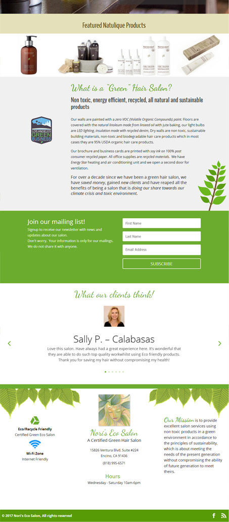 Nori's Eco Salon - New Nori's Eco Salon - New
