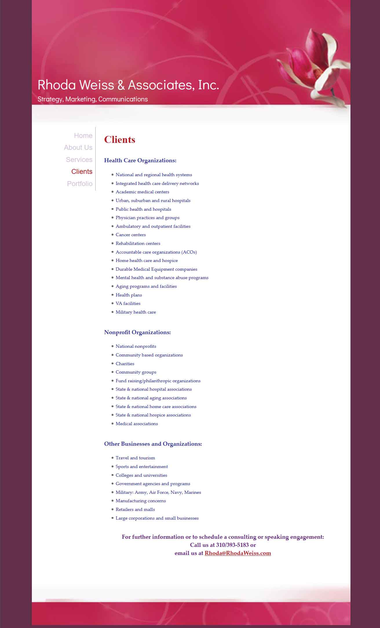 Rhoda Weiss Consulting Group Rhoda Weiss Consulting Group