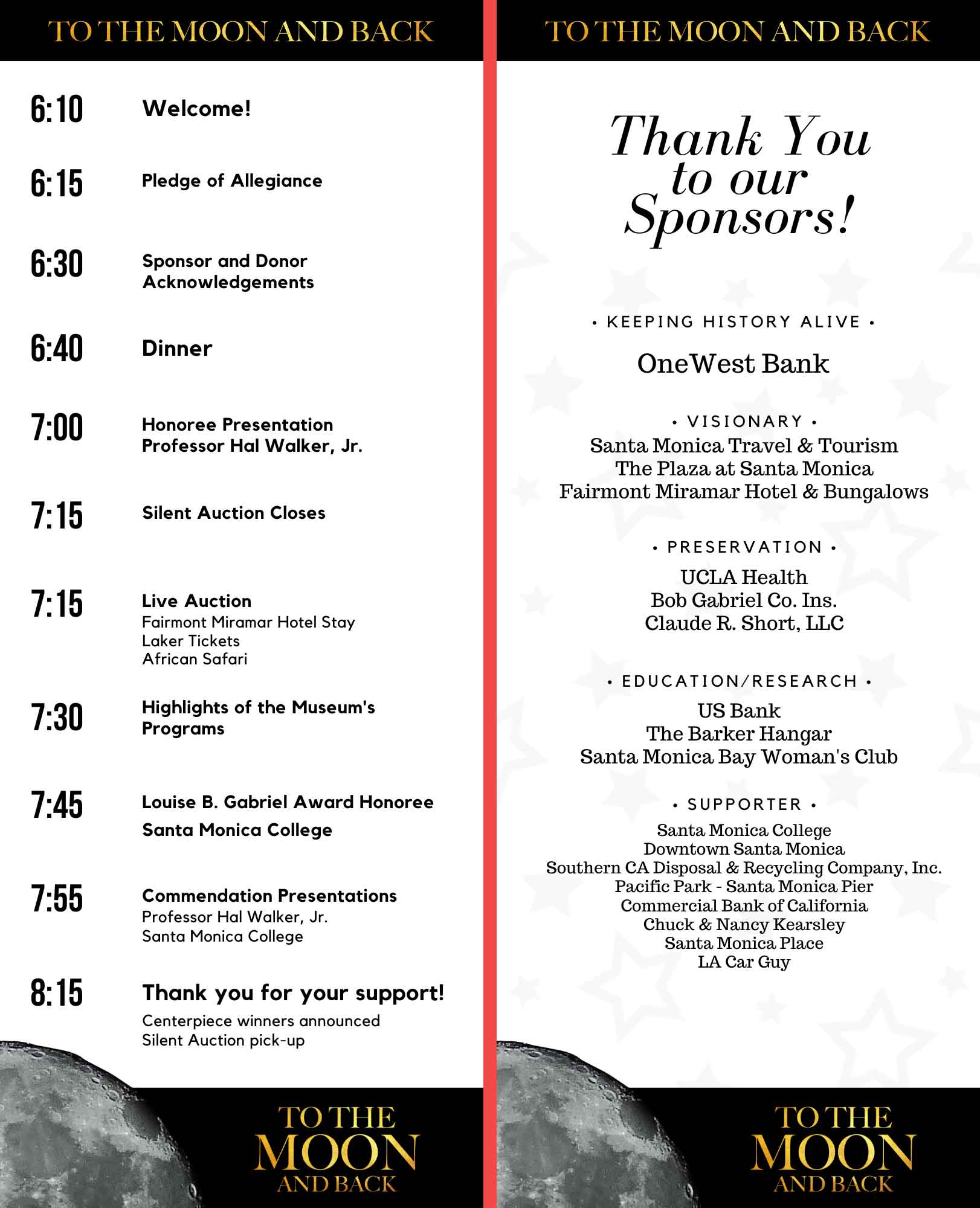 SMHM - Gala 2019 Schedule of Events SMHM - Gala 2019 Schedule of Events